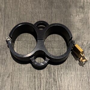 Black Metal Handcuffs with Gold Lock